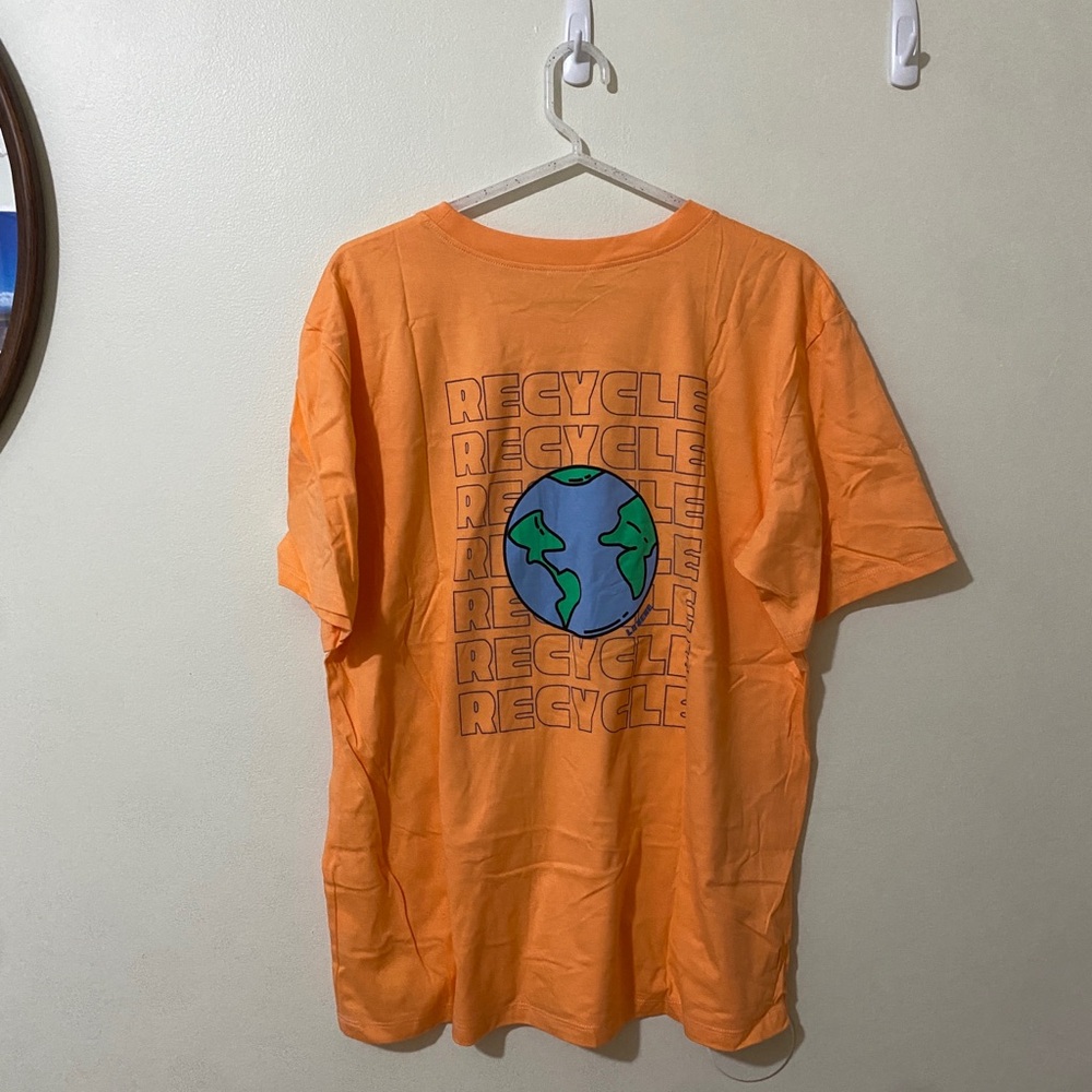 Orange Recycle Graphic Women's Top